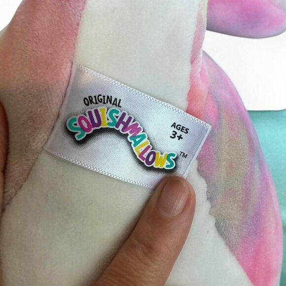 Squishmallow Natalie Narwhal Tie Dye Rainbow Whale Plush Stuffed Toy - Picture 3 of 3